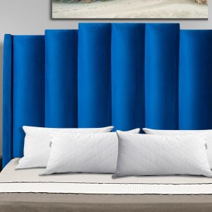 Channel Headboard Blue Queen