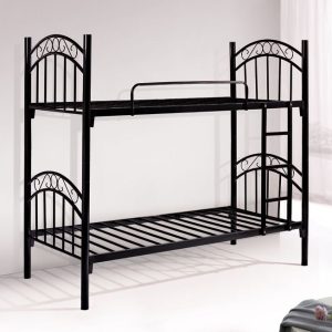 Double Bunk Bed Frame (Mattress Excluded) - Black (self assembly)