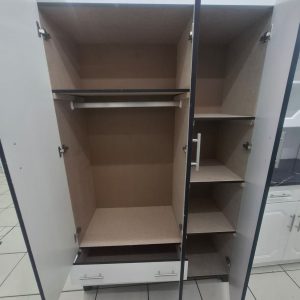 3 door Montreal white wardrobe