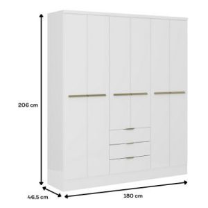 1151 white 6 Door Wardrobe