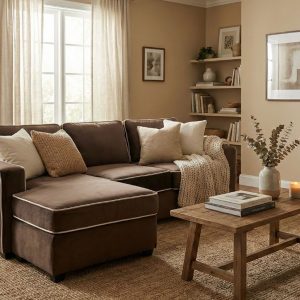 Hippo corner couch Brown