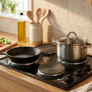 Univa U156CB 4 Plate HOB -Black