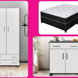 Combo 4 - Montreal 2-Door Wardrobe, 2-Door Special Base Unit & 4-Star Double Bed