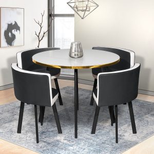 MF904 Dining round table 4 chairs(Self assembly)
